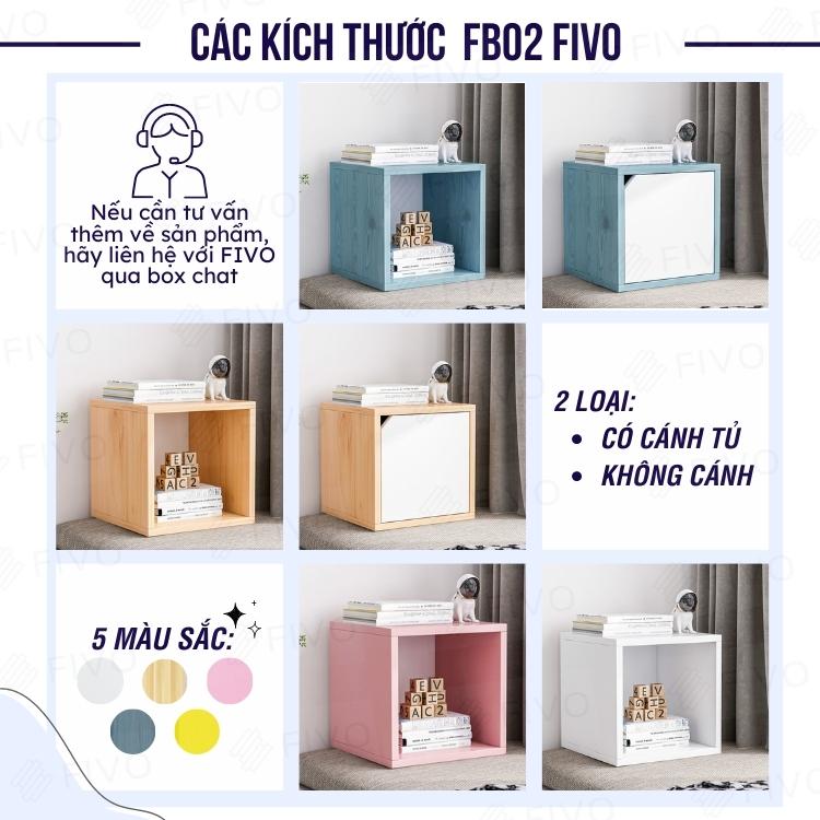 Kệ Tổ Ong Gỗ MDF FIVO FB02 Không Cửa 5 Màu Trẻ Trung Đa Năng Dễ Lắp Ráp (30 x 24 x 30 cm)- Hàng Chính Hãng - màu xanh