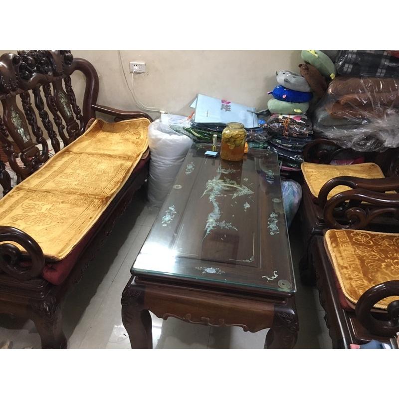 Thảm ghế nhung tuyết 3d in hoa nổi sắc nét