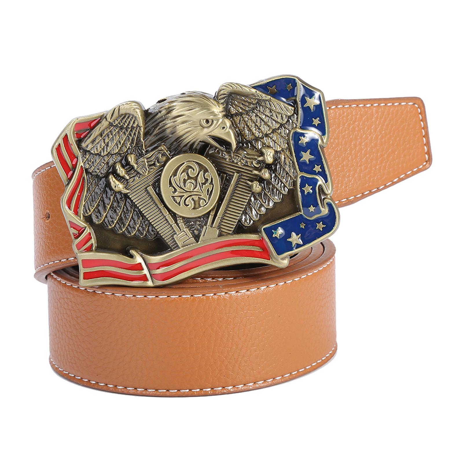 Mens PU Leather Belt with Buckle Waist Belt Dresses Belt Western Belts Women