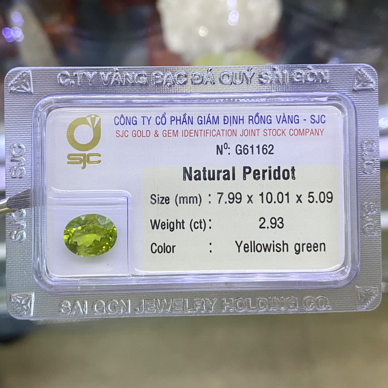 Viên Đá Peridot Ngọc Olivin Thiên Nhiên, Đá Phong Thủy Loại Lớn Mài Giác Oval Kiểm Định