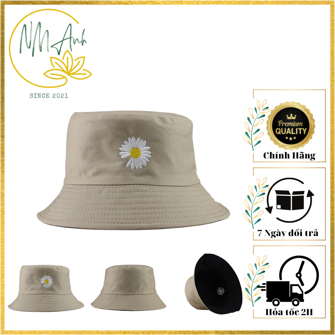Mũ bucket Hoa Cúc 2 Mặt