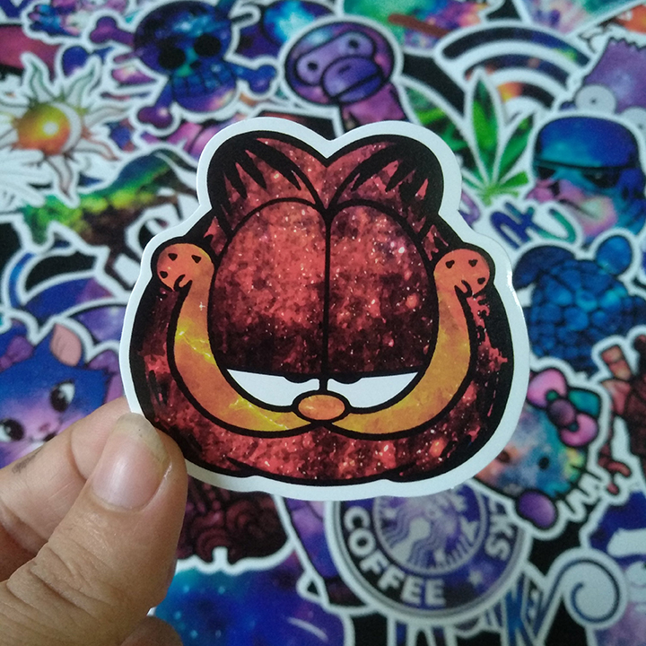 Bộ Sticker dán cao cấp chủ đề MÀU TÍM GALAXY - Dùng dán Xe, dán mũ bảo hiểm, dán Laptop