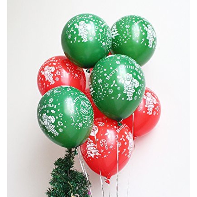 Bong bóng Noel xanh đỏ trang trí giáng sinh