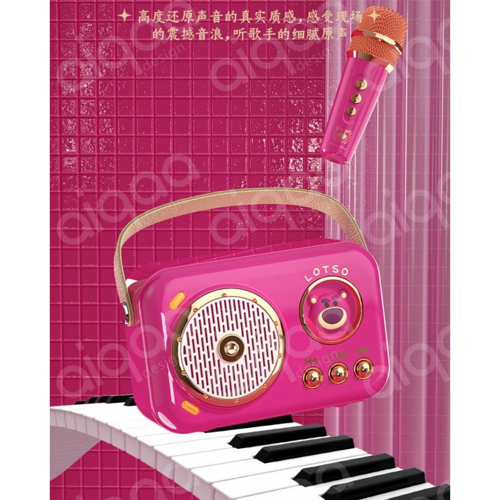 Bộ Loa Mic Karaoke Mini Không Dây Bluetooth Disney LX 901, Siêu Kute, Âm Thanh Sống Đông, Type C