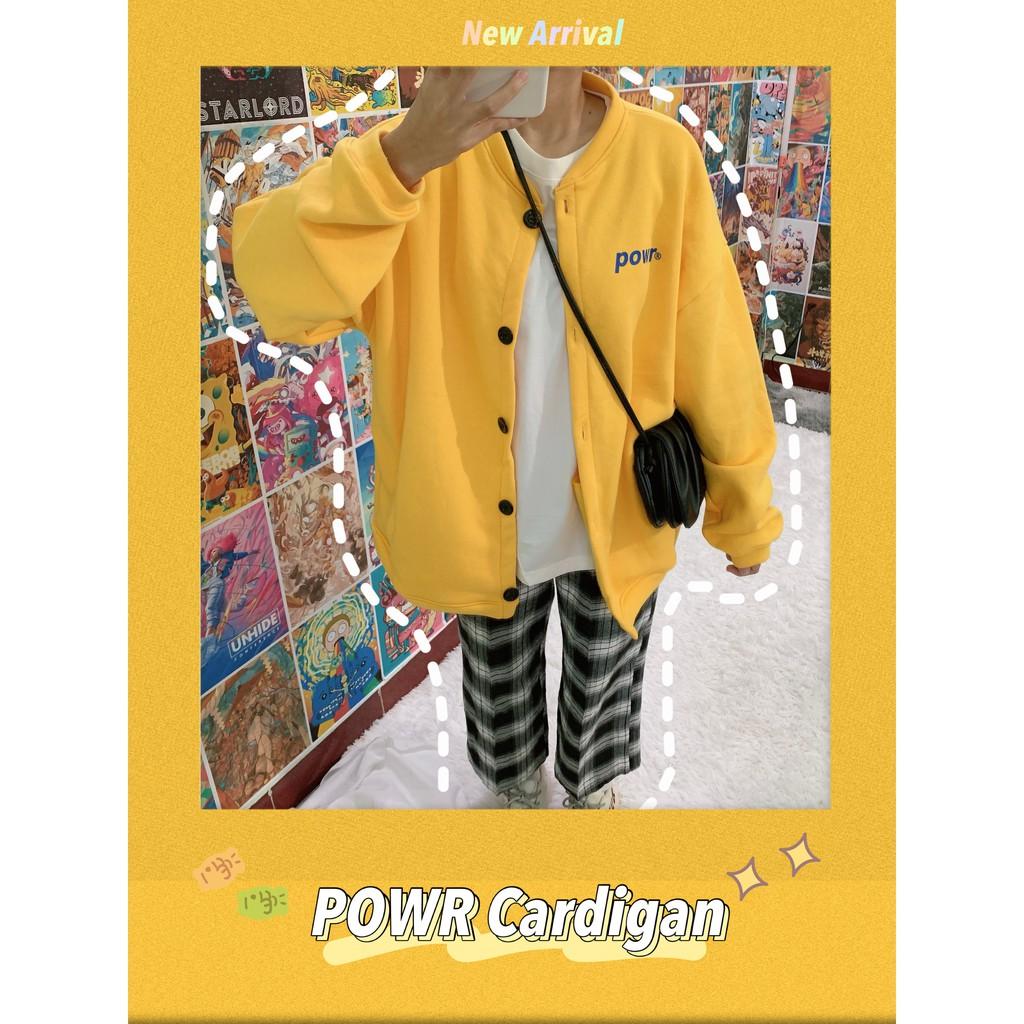 Áo khoác nỉ cardigan POWR Unisex nam nữ tee oversize form rộng pull Ulzzang Streetwear Hàn Quốc vải mềm