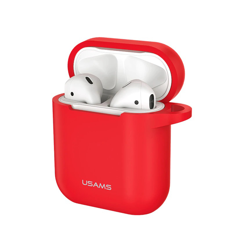 Bao case silicon và dây nối chống mất tai nghe Usams cho Apple Airpods / Earpods - Hàng chính hãng