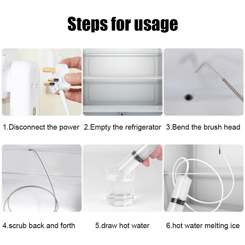 5pcs Refrigerator Drainage Hole Unblocker Fridge Cleaner Refrigerator Cleaning Dredge Tools Set Refrigerator Wash Dredge Suction Hose Brush Kit