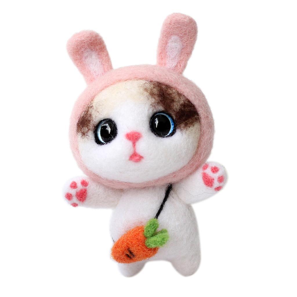 1 Set 3D Cat  Felting Kit Felting Wool Handmade for  Decor