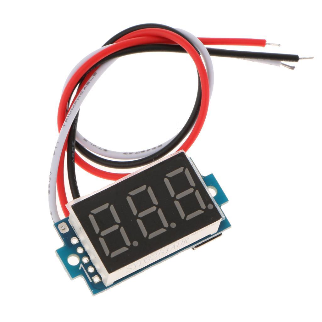 3 Wire DC3.5-30V Digital Volt Meter Car Motor 0.36'' LED
