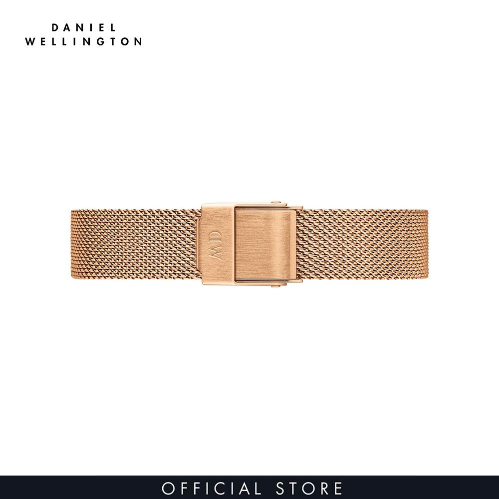 Đồng hồ Nữ Daniel Wellington dây lưới - Petite Melrose mặt đen - vỏ