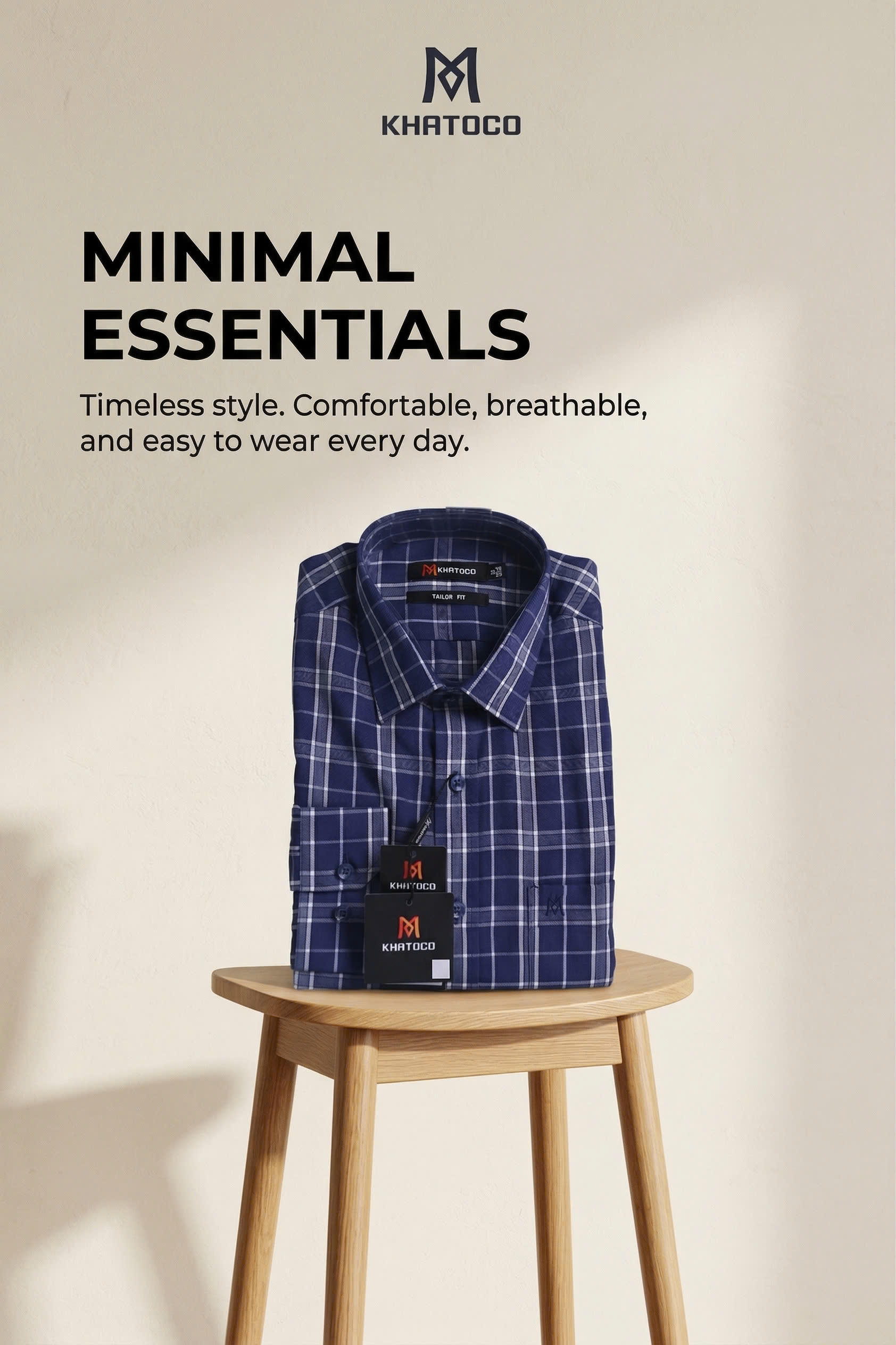 Áo sơ mi tay dài Khatoco Sale 20% 375K(Giá tem 468K) (S-2XL)