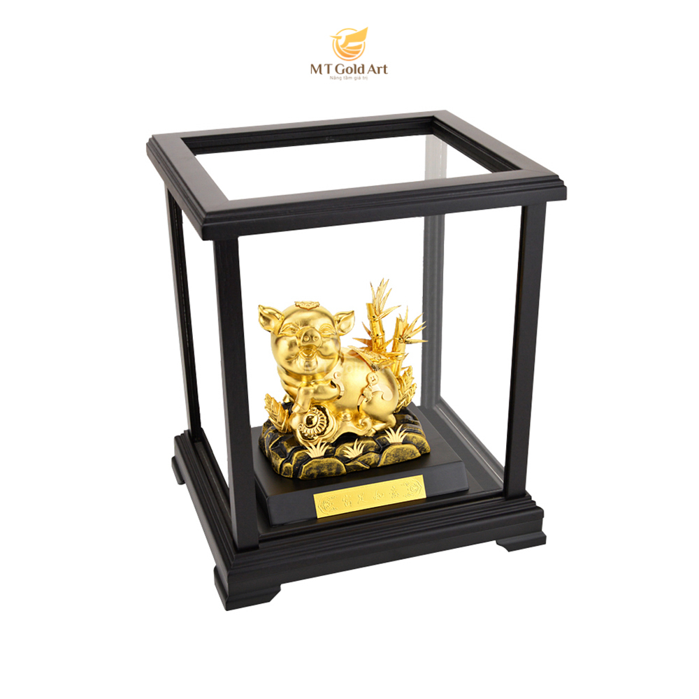 Tượng heo tài lộc dát vàng- Hàng chính hãng, trang trí nhà cửa, phòng làm việc, quà tặng sếp, đối tác, khách hàng, tân gia, khai trương