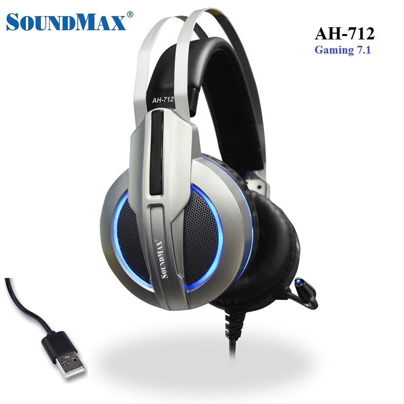 Tai Nghe Gaming Chụp Tai 7.1 SoundMax AH712 USB - hàng chính hãng