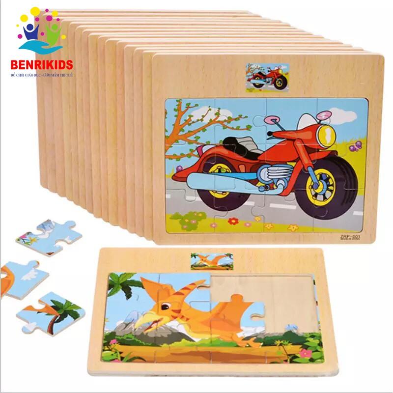 Tranh Ghép Hình Gỗ 12 Miếng Nhiều Chủ Đề