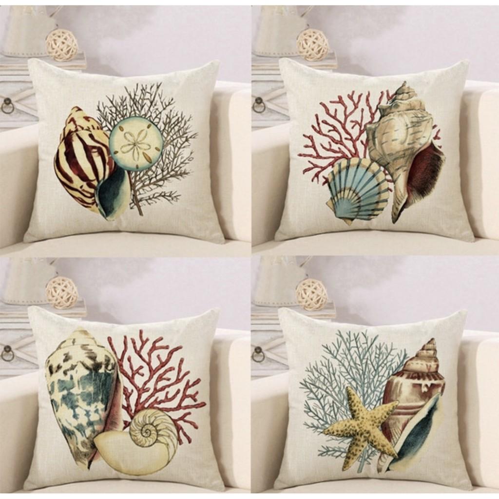Vỏ Gối tựa lưng, gối sofa, gối trang trí Ốc Siêu Xinh vải bố dày dặn