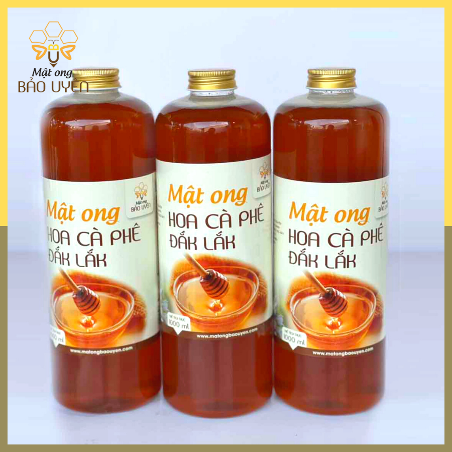 Combo 3 Lít Mật Ong Hoa Cà Phê Nguyên Chất Bảo Uyên Chống Oxy Hóa Tăng Cường Sức Đề Kháng