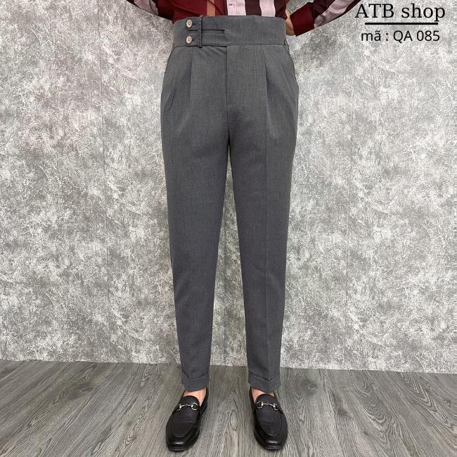 Quần tây cạp cao nam atbshop mã sp QA085 màu đen.xám thiết kế trẻ trung tôn dáng chất liệu vải đẹp co giãn