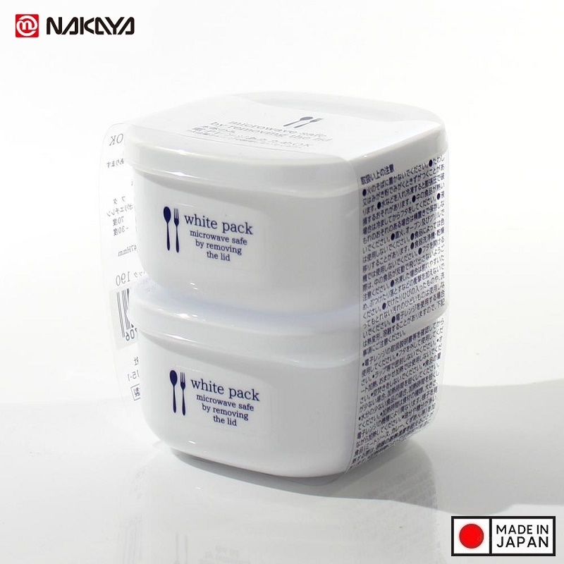 Set 02 hộp đựng thực vuông White Pack 190ml - Hàng Nội Địa Nhật Bản
