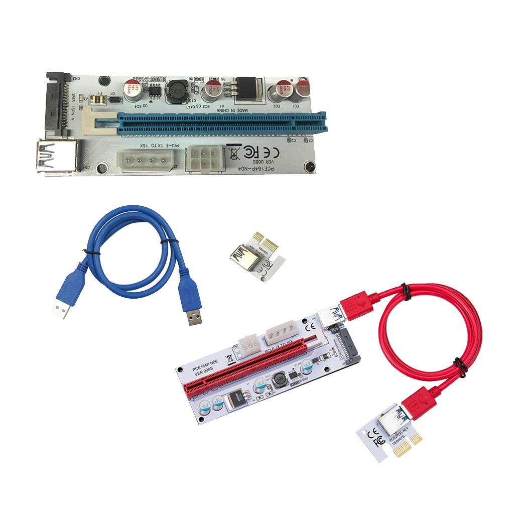 PCIE  Express PCI-E 1x To 16x Extender Riser Card USB 3.0   Cable