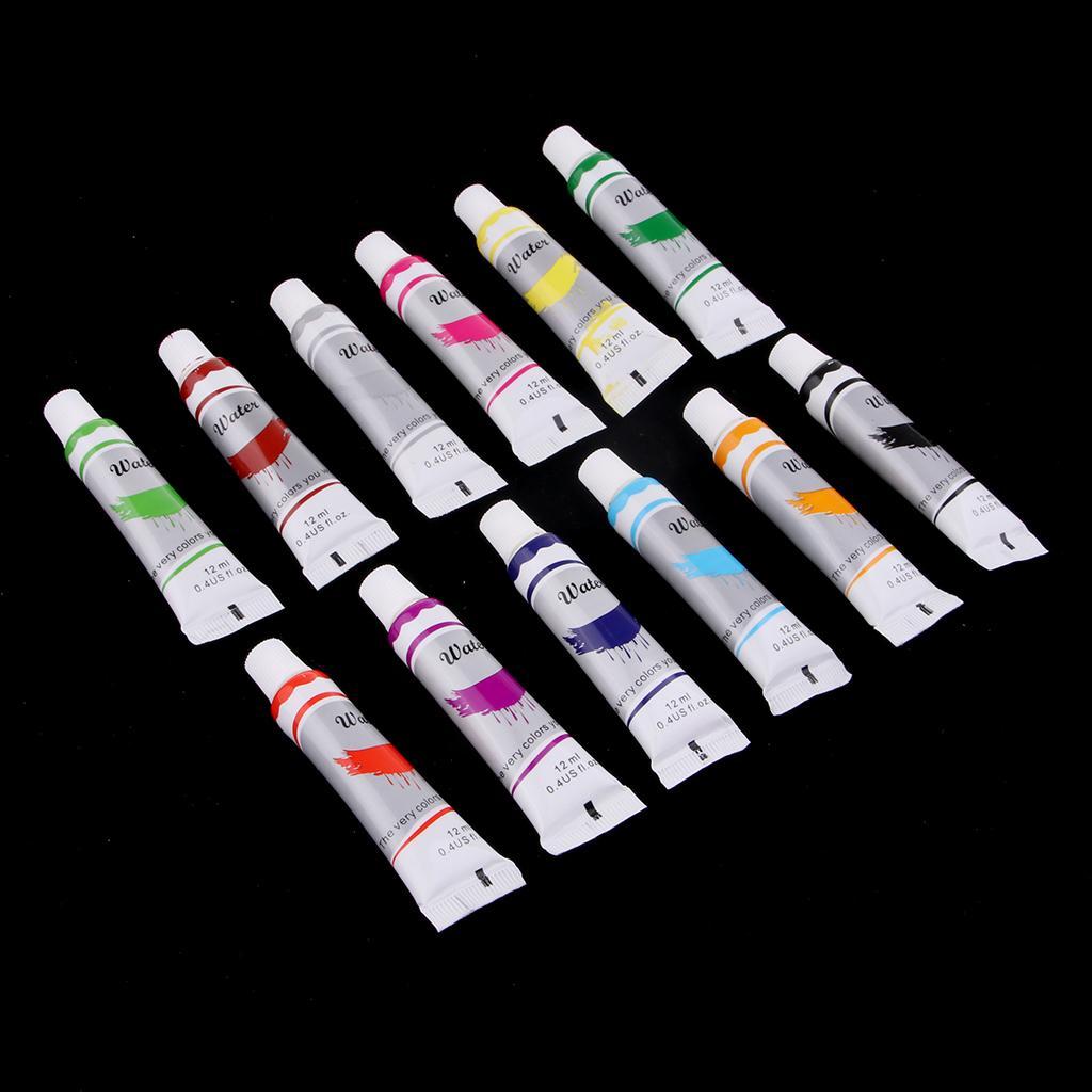 12 Colors Watercolor Paint Set Tube Artist Non Toxic Pigments For Kids Adults Professional Painting on Canvas Wood Clay Ceramic Crafts