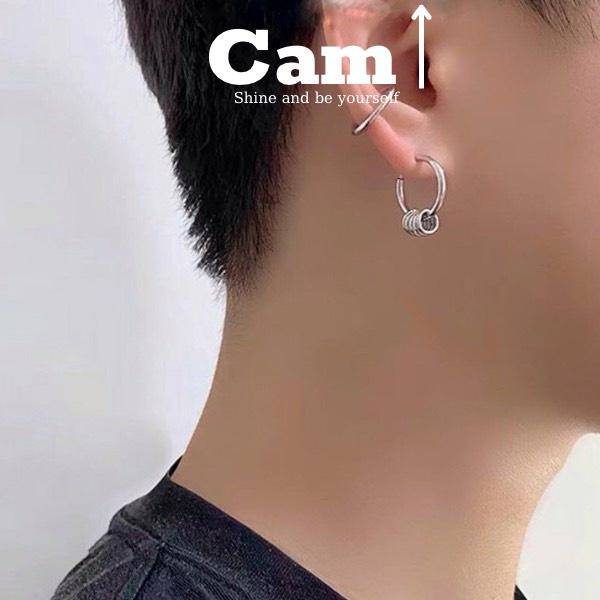 Khuyên tai kẹp nam tròn nữ GIÁ 1 CHIẾC Bạc không cần xỏ lỗ đơn giản đẹp Bông tai Unisex nhỏ xinh cao cấp Camcamvintage
