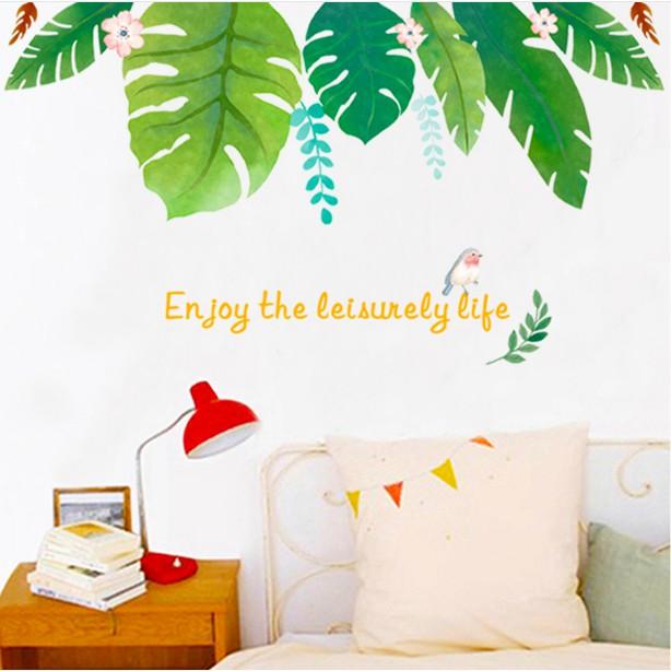 Decal trang trí tường - Lá Dương Xỉ nhạt 02