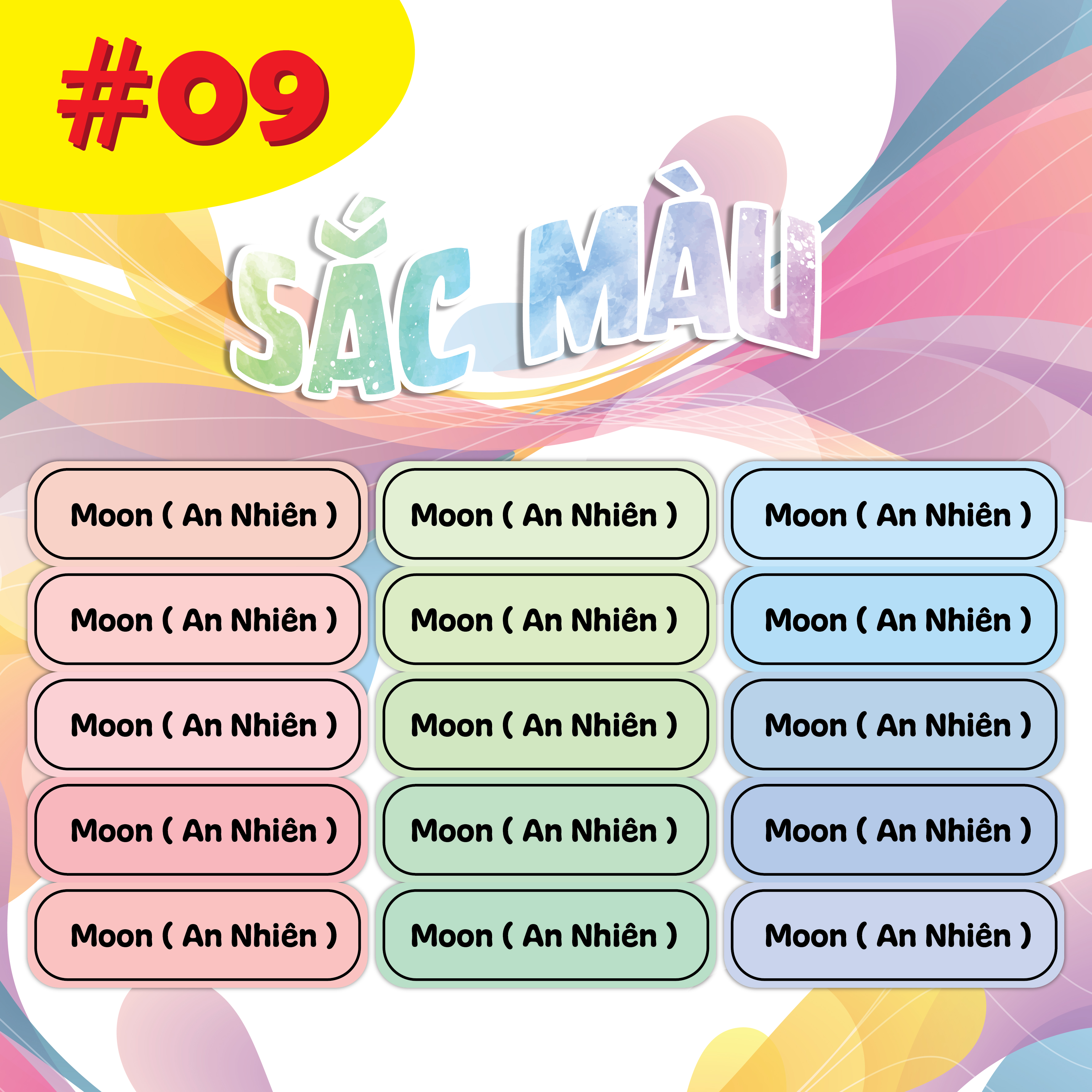 Set 100c sticker in tên bé - có đủ mẫu cho bé trai, bé gái