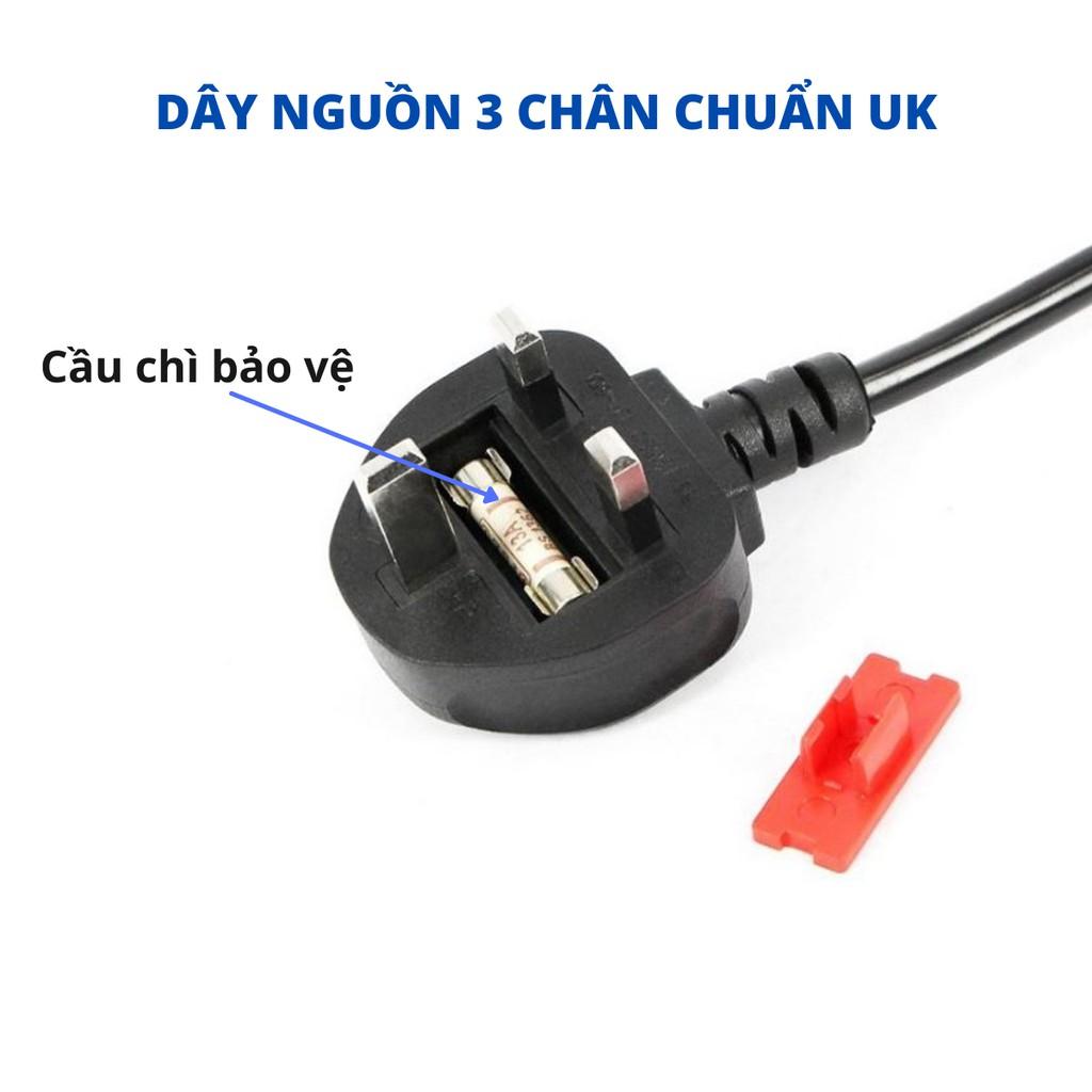 Dây nguồn máy tính - Dây nguồn 3 chân C13 chuẩn UK, US dài 1.8m chất lượng cao có cầu chì và chân tiếp mát