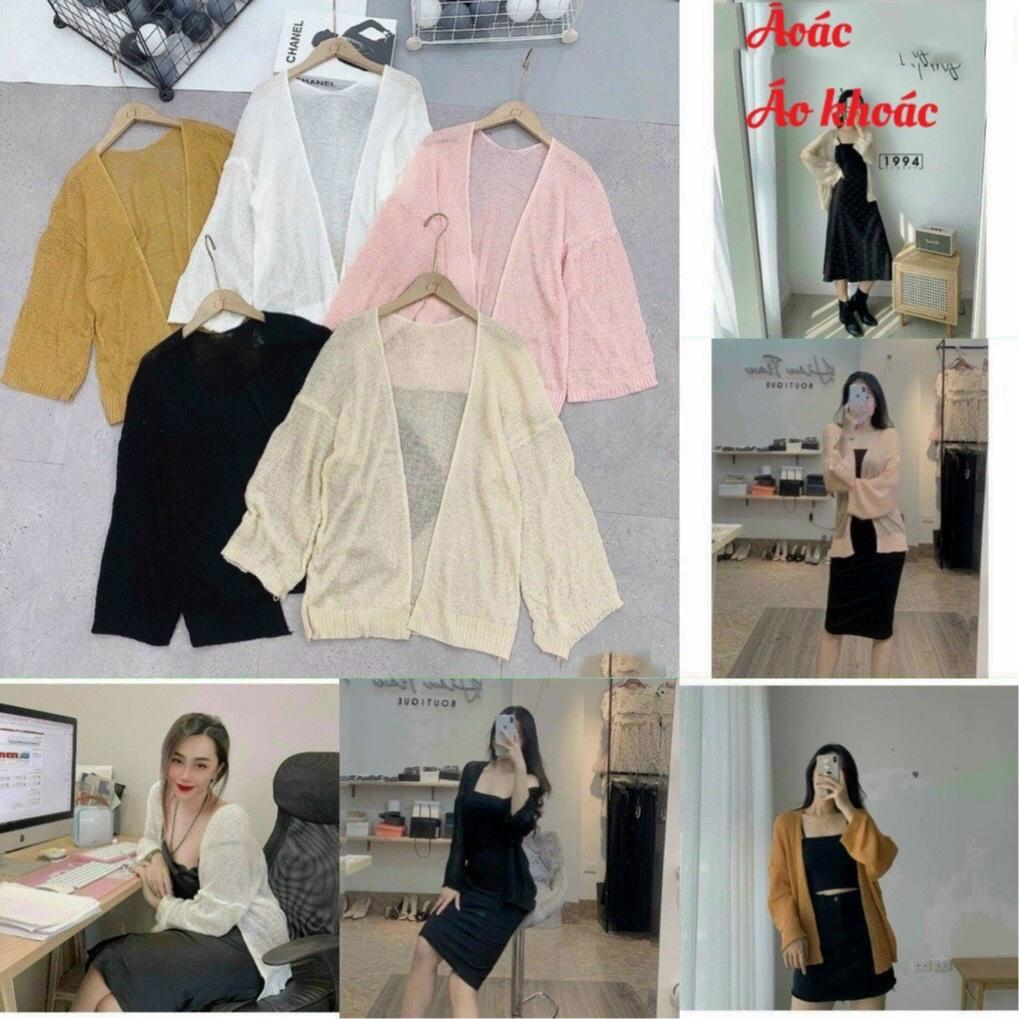 Hình ảnh Áo Khoác Cardigan Len Mỏng Cho Nữ Phong Cách Ulzzang Phù Hợp Đi Đà Lạt, Dạo Biển