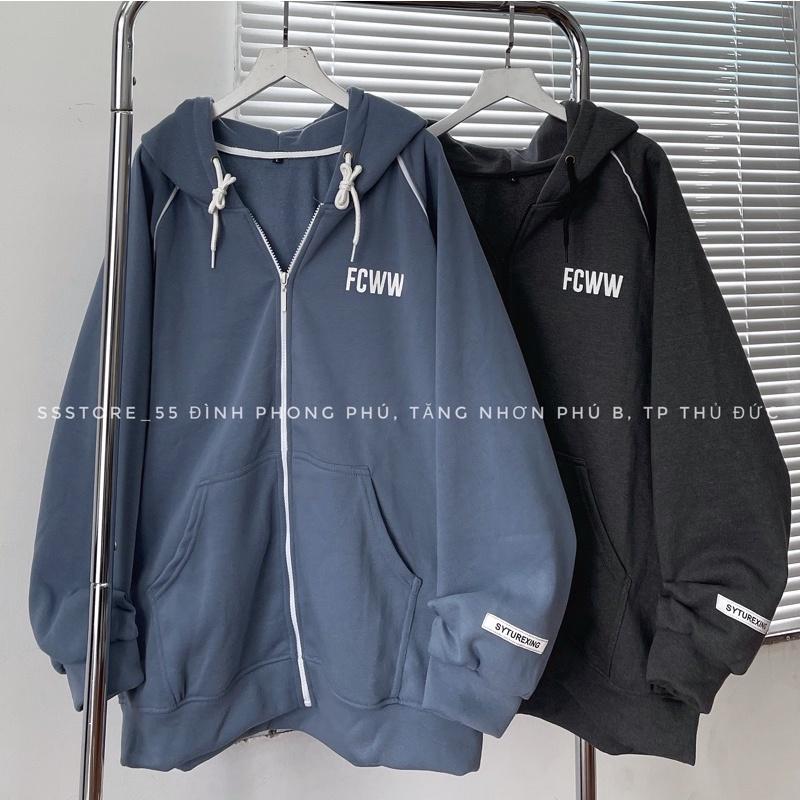 Áo Khoác ZIP nỉ bông form rộng nam nữ FCWW 2 màu unisex_SSSTore