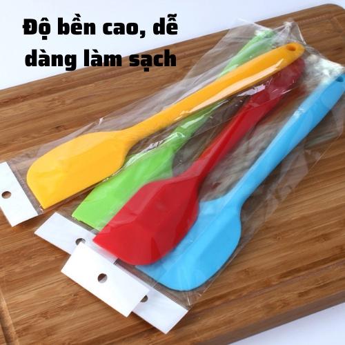 cây vét bột silicon đúc 21cm phết kem phới trộn bột bộ dụng cụ làm bánh chịu nhiệt an toàn sử dụng