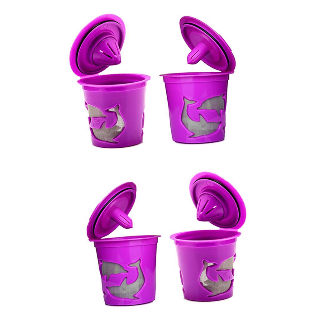 4x Reusable Coffee Capsule Cup Refillable Filter Pod for Keurig 2.0 1.0