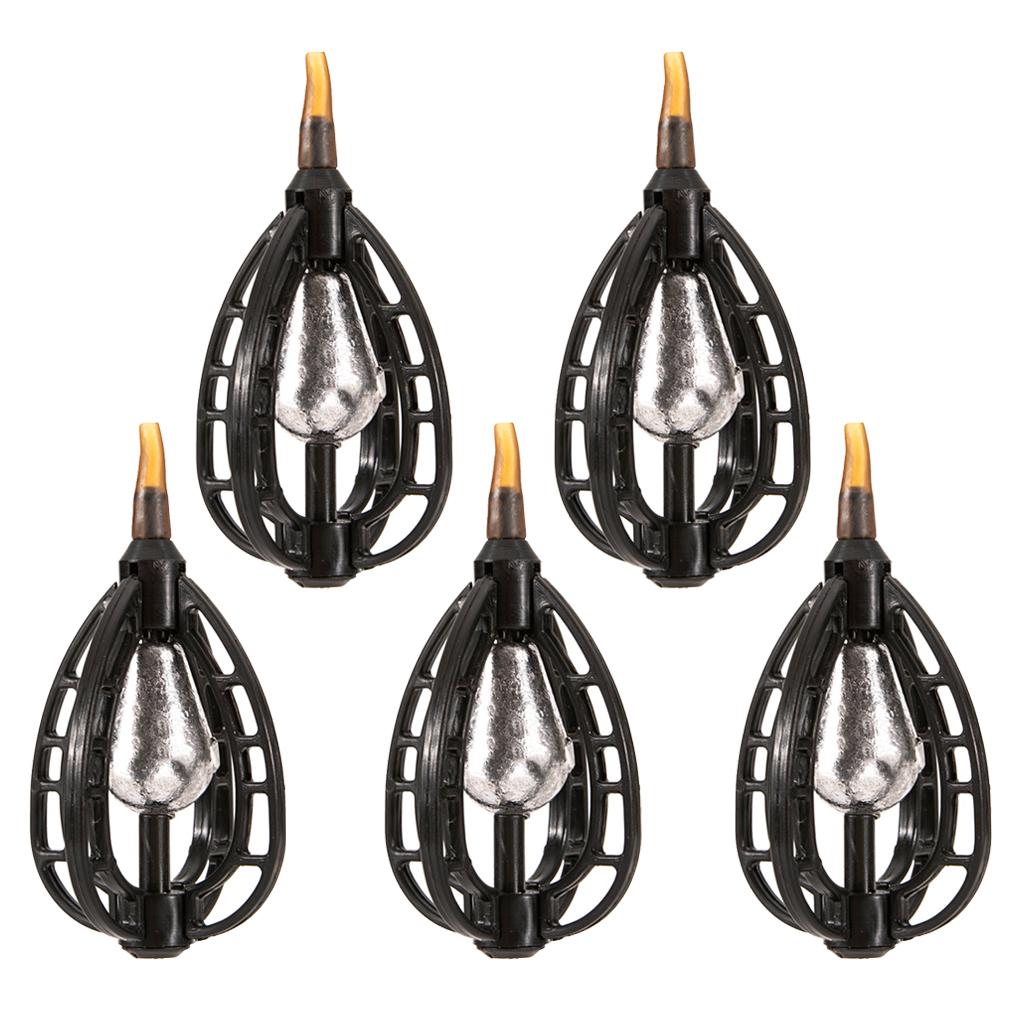 5PCS ABS Fishing Bait Cage Lure Cage Bait Fishing Basket Feeder Holder