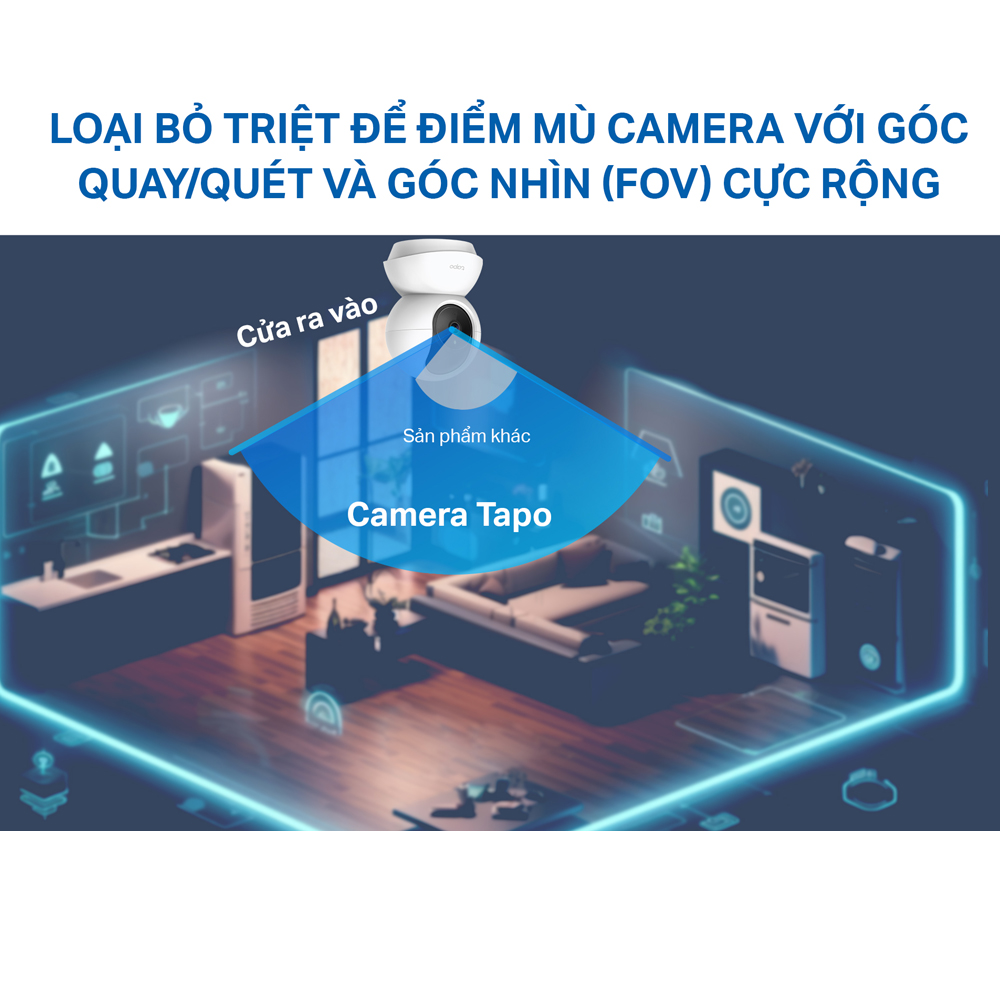 Camera Wifi TP-Link Tapo C220 Độ Phân Giải 2K QHD Quay/Quét 360 Độ Giám Sát An Ninh - Hàng Chính Hãng