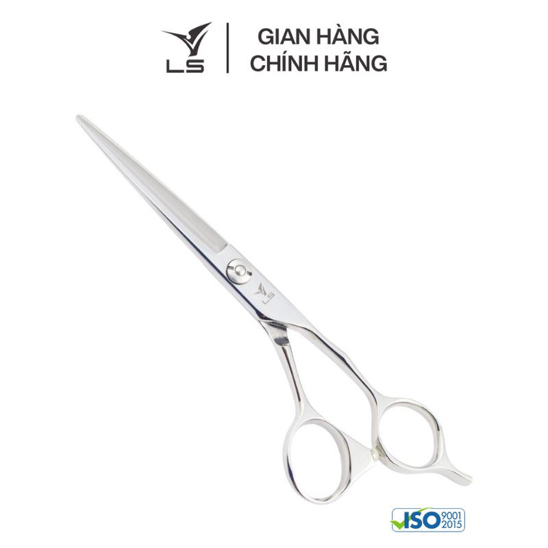 Kéo cắt tóc LS lưỡi thẳng quai offset vênh đỡ ngón cố định JP602