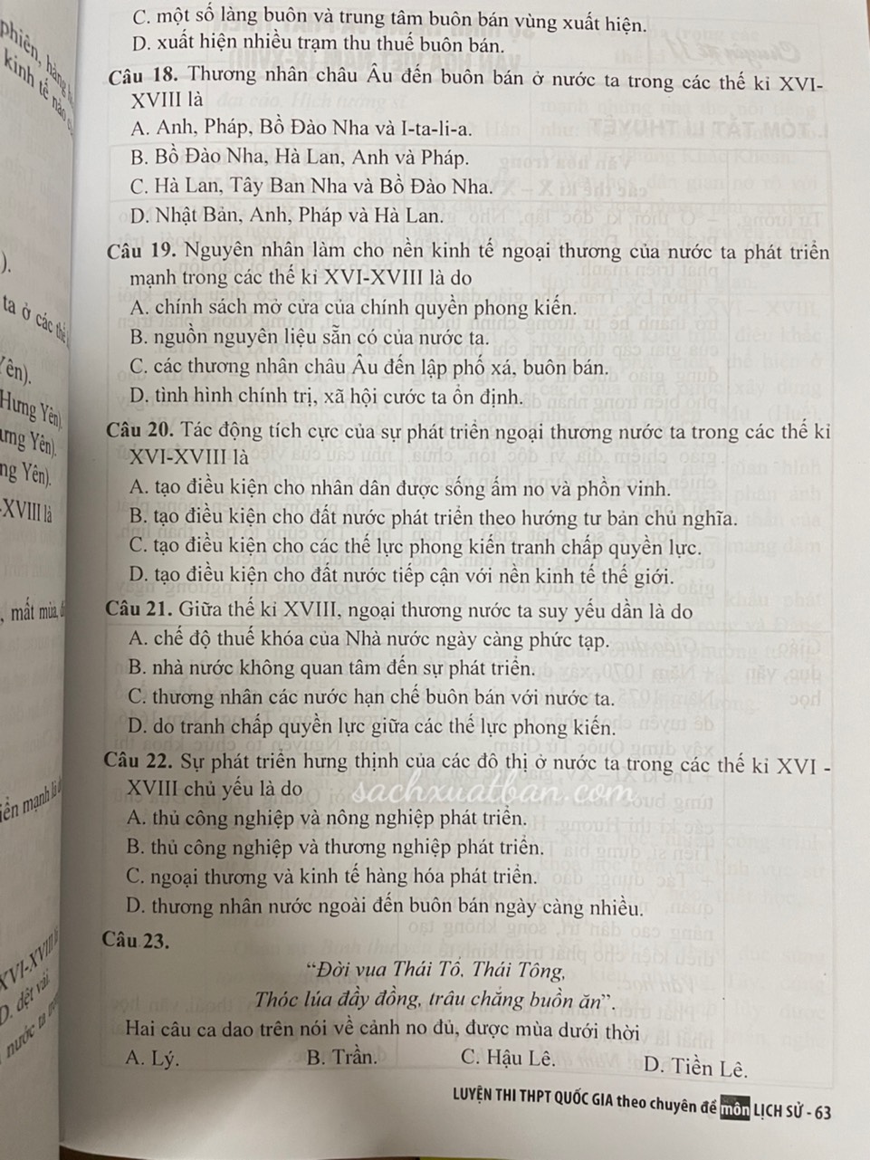 Sách Luyện Thi THPT Quốc Gia Theo Chuyên Đề Môn Lịch Sử