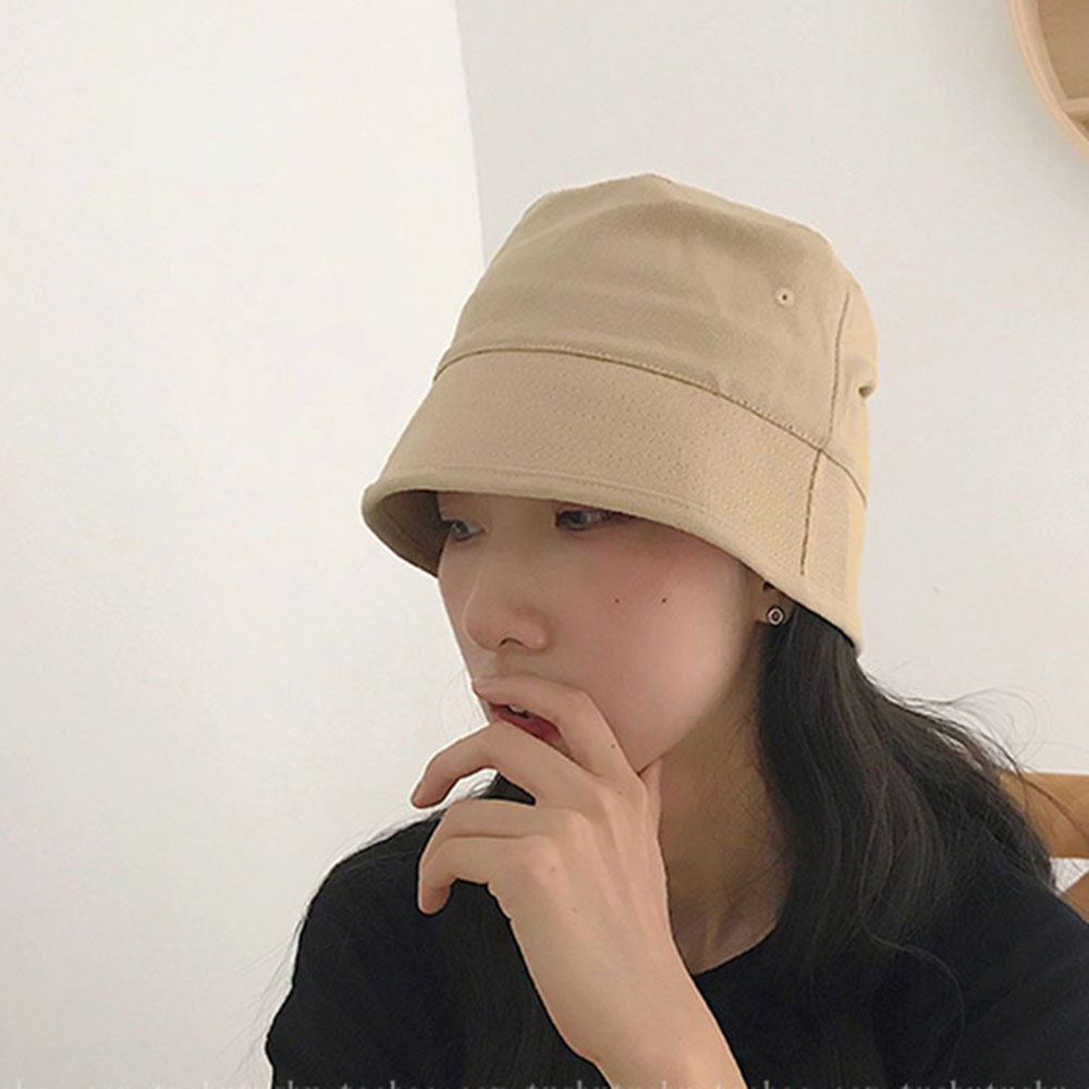 Mũ bucket vành phẳng form ngắn Nhật Bản che mặt nón tai bèo nam nữ vành phẳng chống nắng phong cách hiphop freesize - Smice House