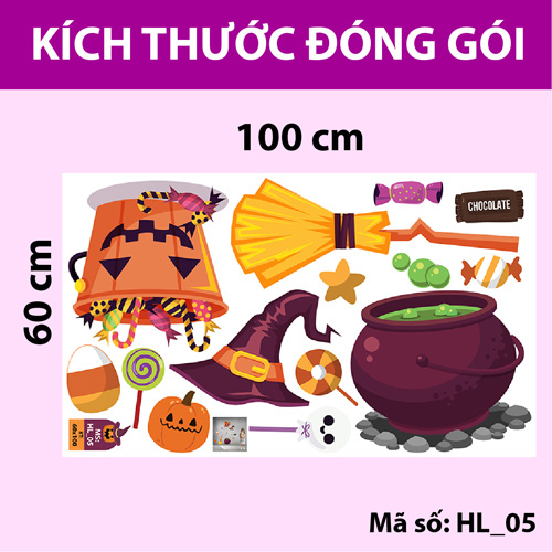 DECAL TRANG TRÍ HALLOWEEN COMBO SỐ 5