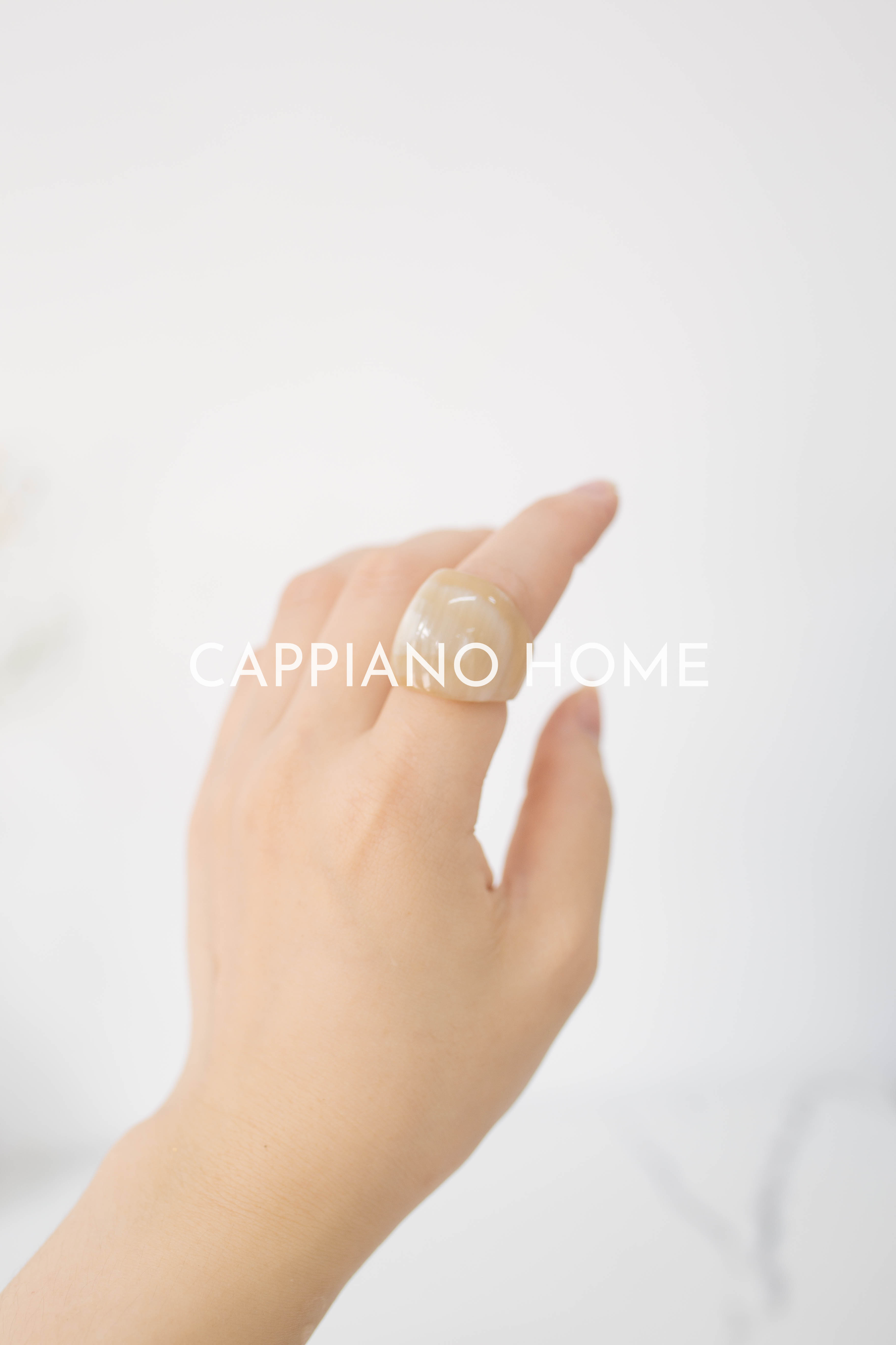 Nhẫn bằng sừng tự nhiên, chất liệu sừng cao cấp bản 2cm, nhẫn phụ kiện đeo tay | Cappiano home