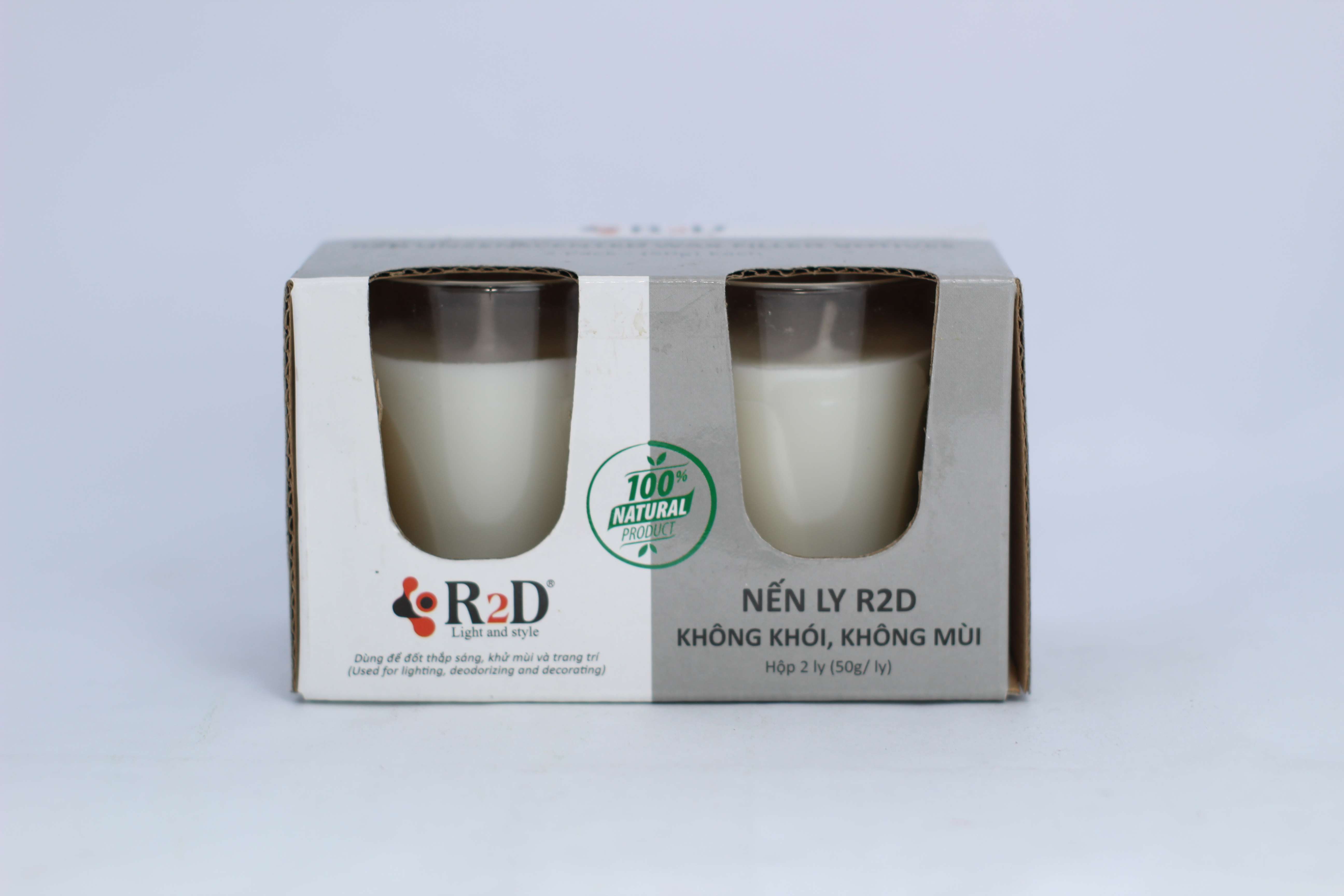 Nến Không Khói Trắng, Nến Thắp Sáng, [LY 50g], Chính Hãng  Đến Từ Shop R2D, Thành Phần Tự Nhiên, Lành Tính.