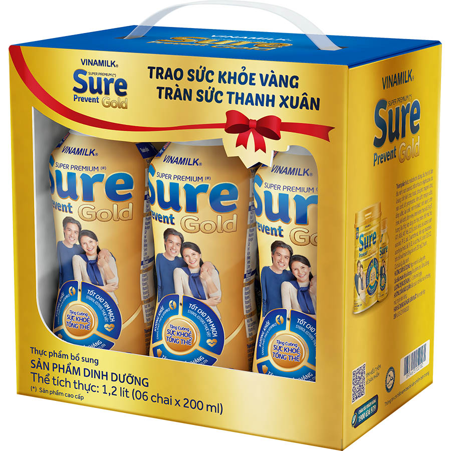 Lốc 6 Chai Sữa Bột Pha Sẵn Vinamilk Sure Prevent