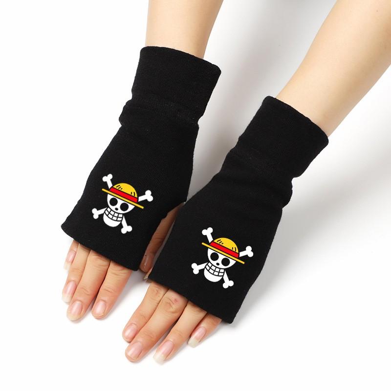 Găng tay Luffy One Piece xỏ ngón, co giãn freesize