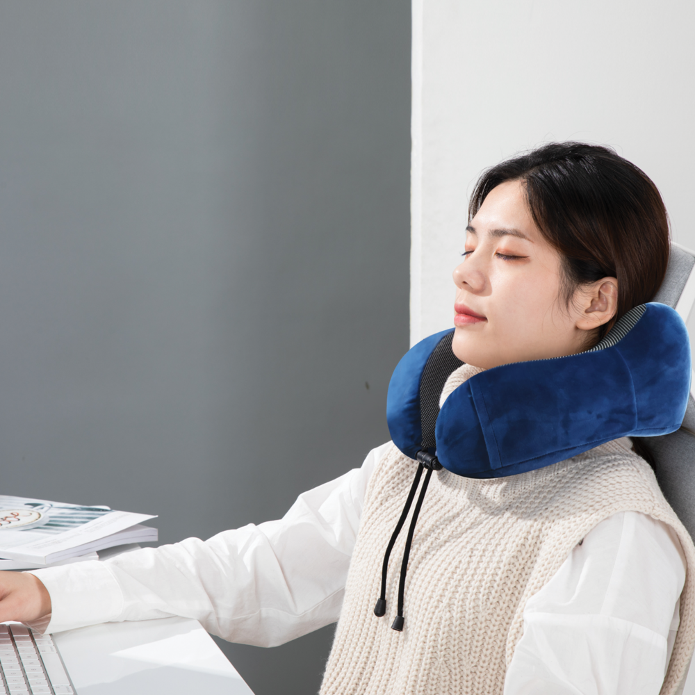 Gối tựa cổ cao su non, kê cổ chữ U NIN House chống mỏi cổ cao cấp, đi hơi, oto, máy bay, du lịch 2 màu