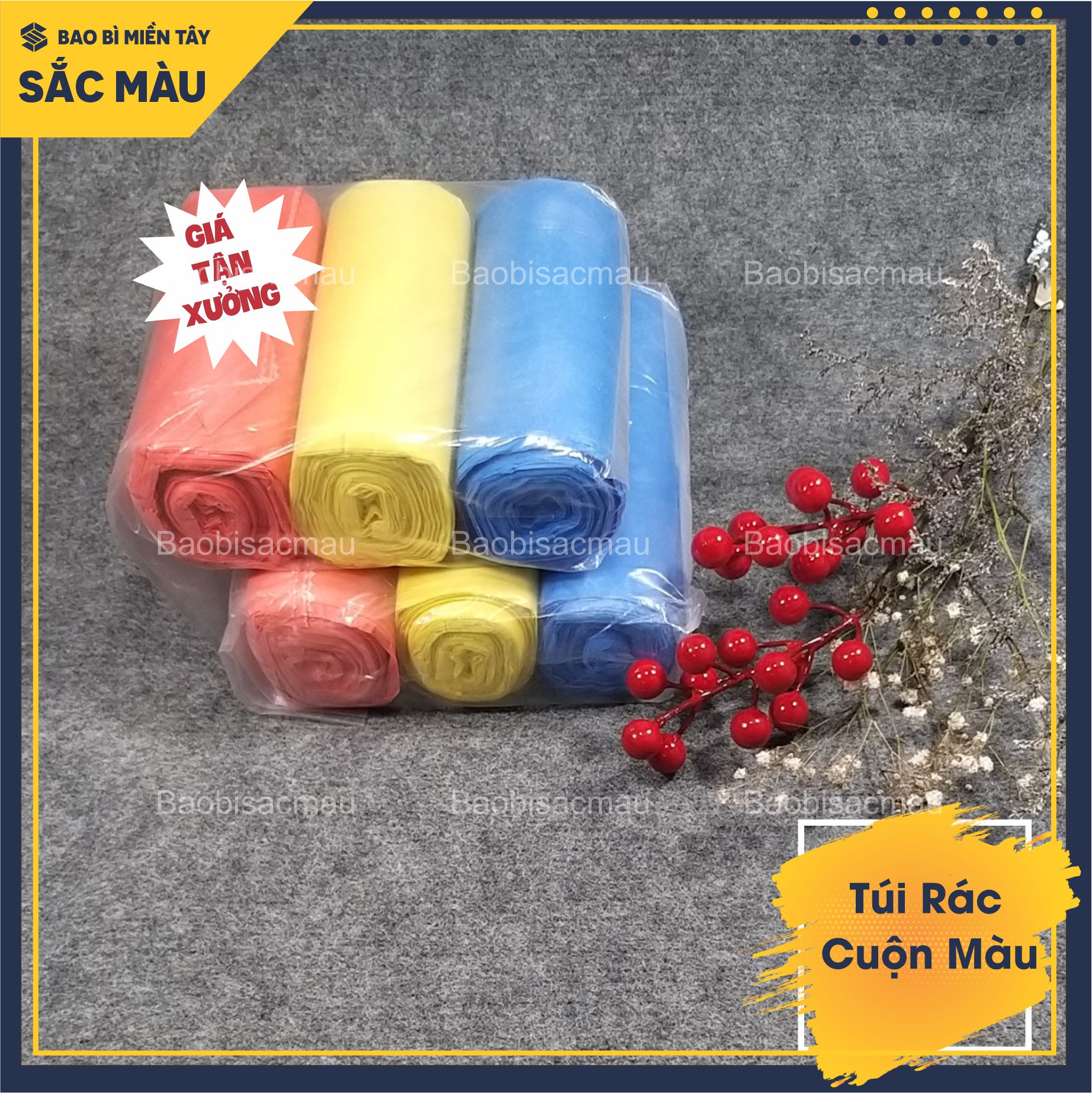 Túi đựng rác( 1Kg) màu đen và màu ngẫu nhiên, bền đẹp và chắc chắn với nhiều loại kích thước