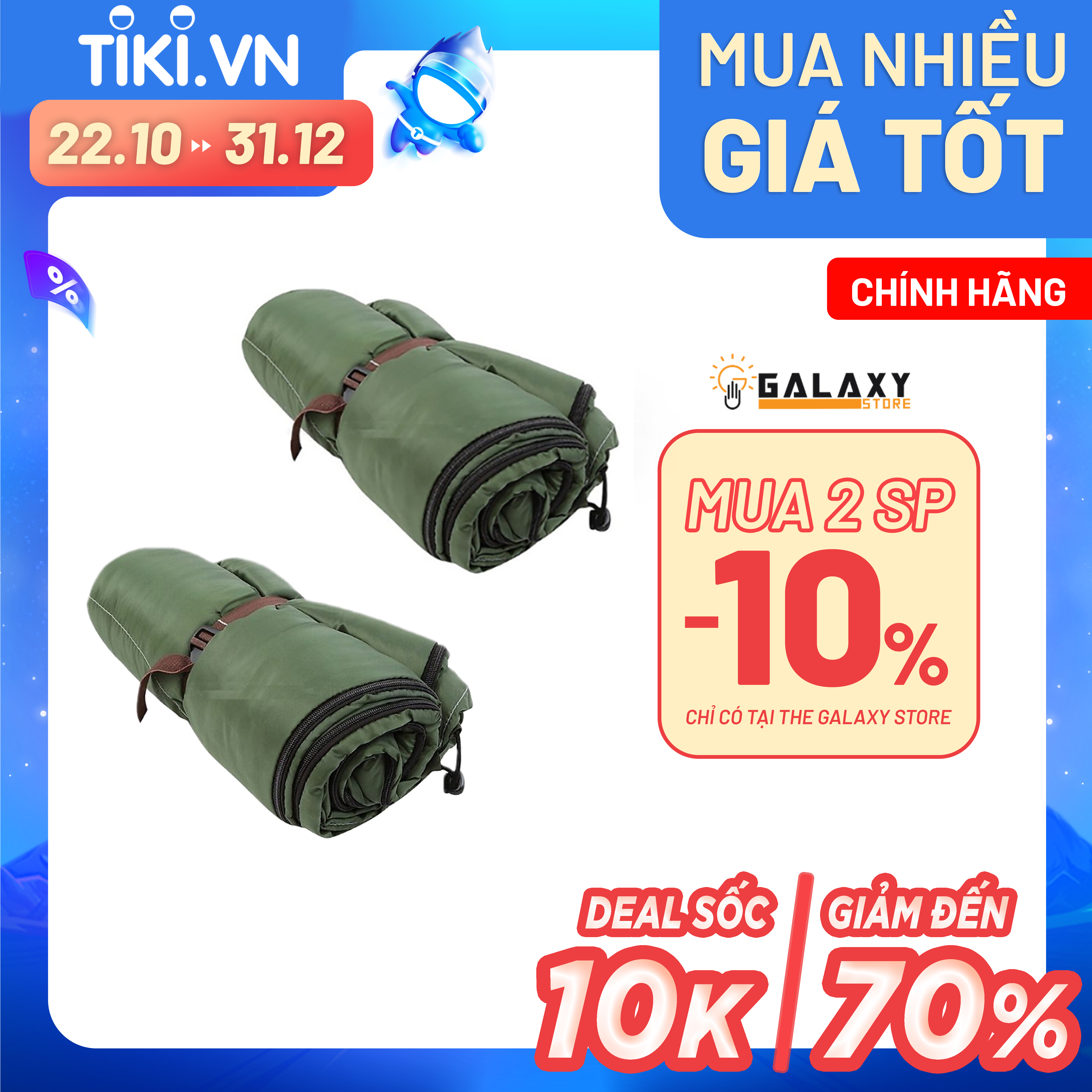 Combo Tiện Ích 2 Túi Ngủ Giữ Ấm Galaxy Store GSTNC2 Dành Cho 2 Người Đi Phượt Du Lịch Dã Ngoại Cắm Trại