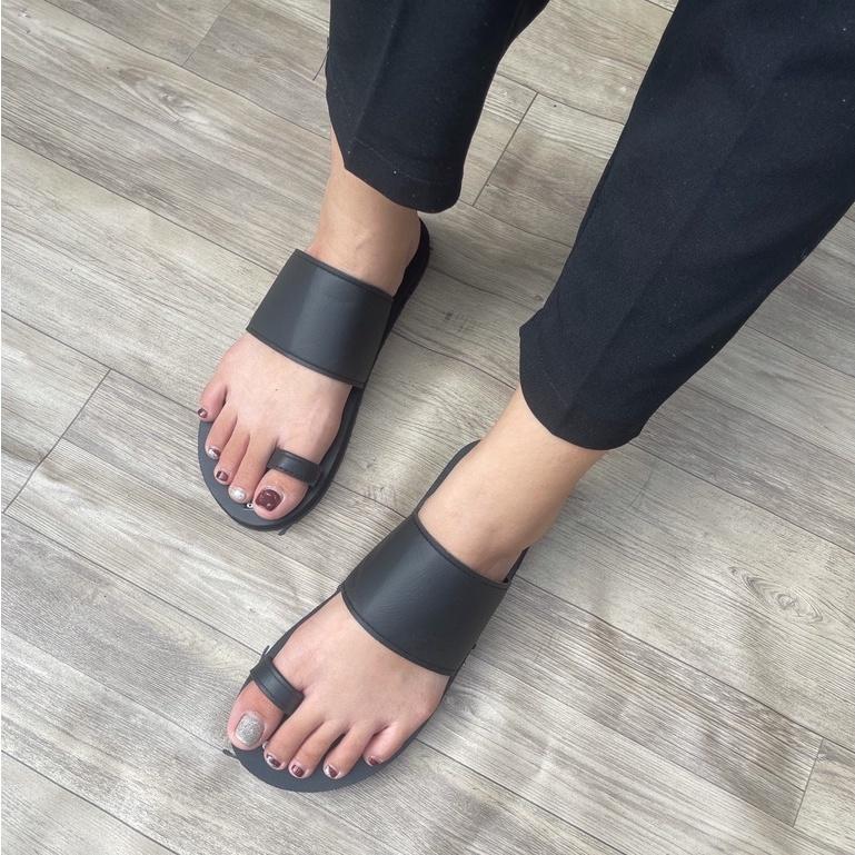 dép xỏ ngón nam nữ màu đen ( sandal đồng nai )