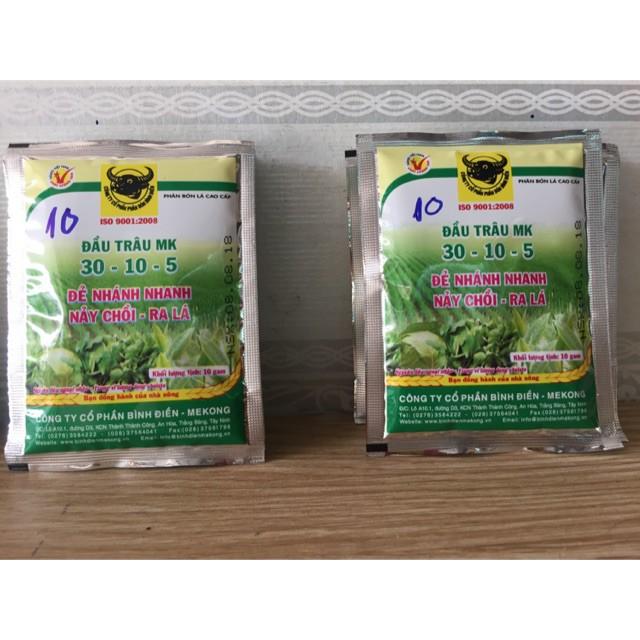 Phân bón lá cao cấp Đầu Trâu MK30-10-5 _Nảy chồi ra lá _10g