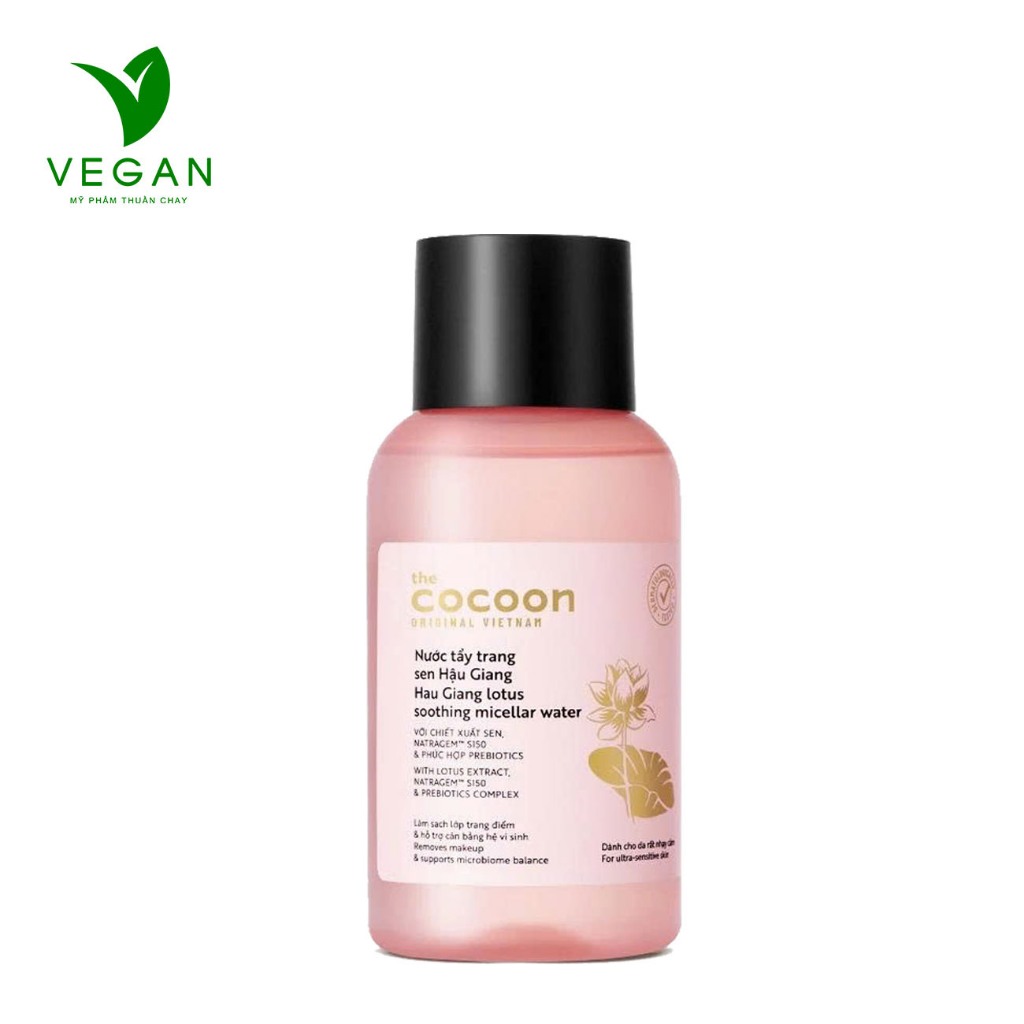 Nước tẩy trang sen Hậu Giang Cocoon 140ml Mỹ phẩm thuần chay