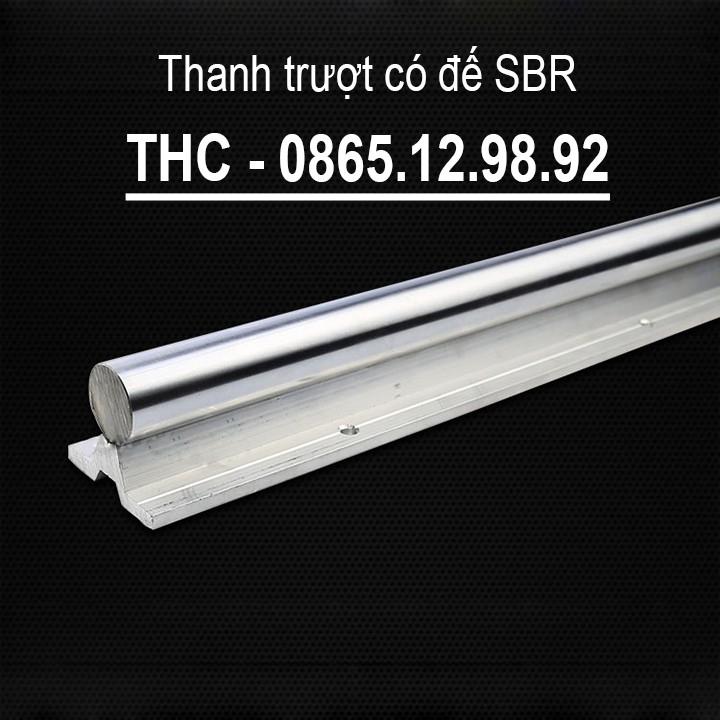 Thanh ray trượt tròn có đế SBR dài 1 mét phi 20mm