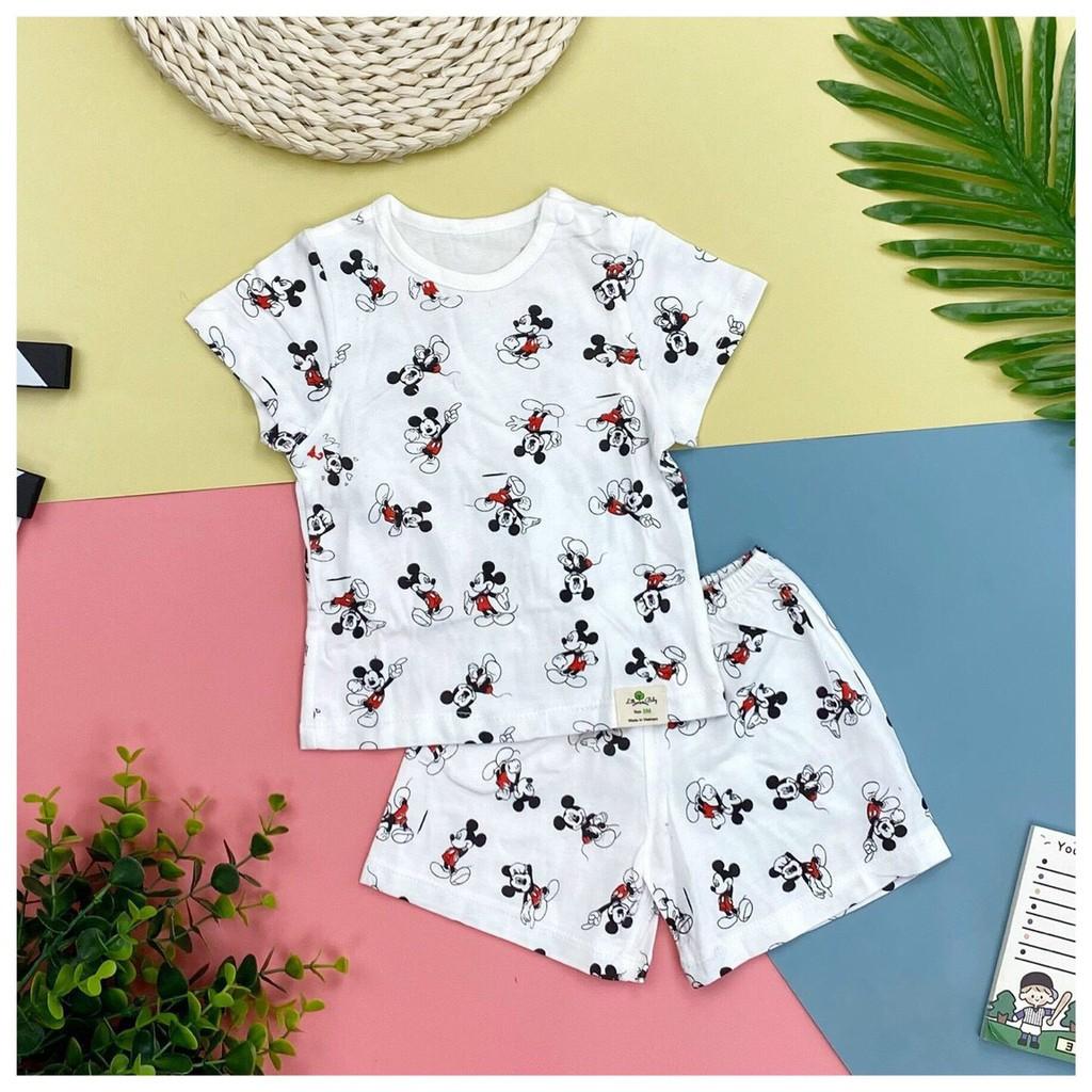 BỘ COTTON SƠ SINH CÚC VAI CỘC TAY CHO BÉ TRAI BÉ GÁI 3-18M